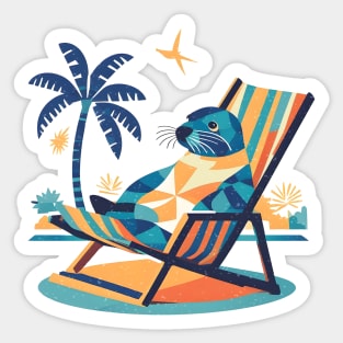 Seal on vacation Sticker